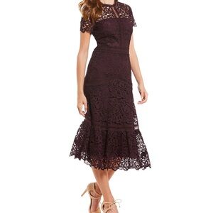 Antonia Melani Elegant Lace Midi Dress